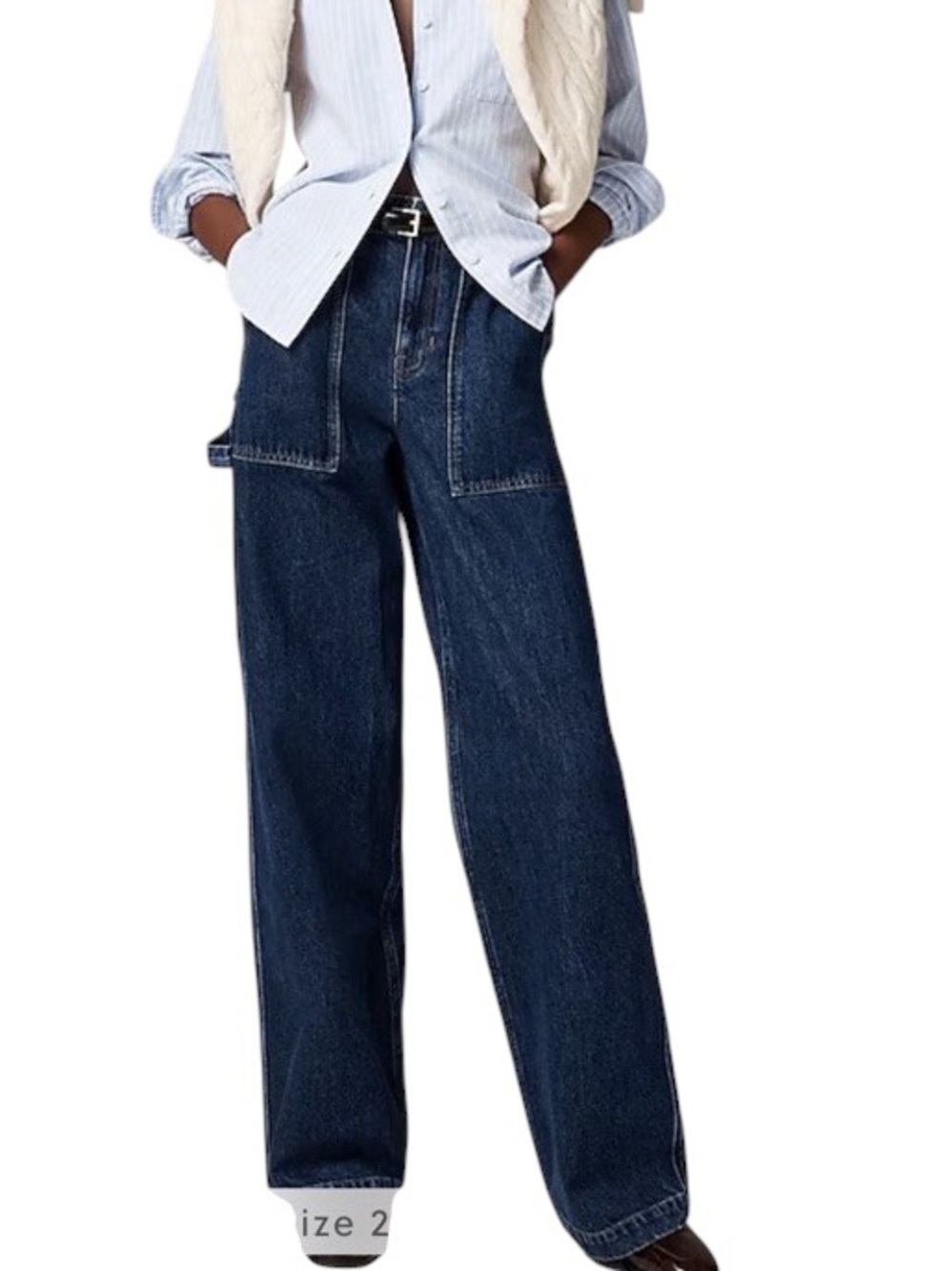 J.Crew Point Sur Carpenter Wide Leg Size 29 High Rise Utility Patch Pocket  NWOT